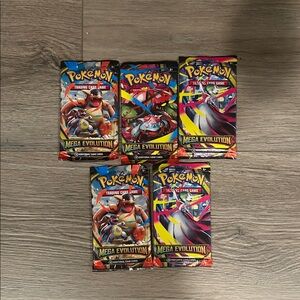 Pokemon Mega Evolutions Booster Pack Lot of 5 Packs SEALED